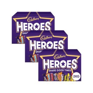 Cadbury Heroes Chocolate Bulk Sharing Box 2kg Milk Chocolates Individually Wrapped (Pack of 3)