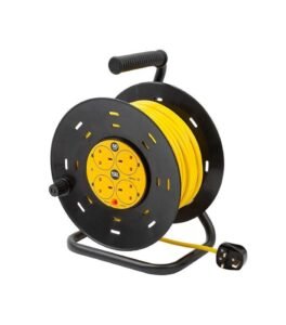 SLx Outdoor Extension Lead, 50m, 4 Socket Extension Reel, Heavy Duty Extension Cable, 13A Fused UK Plug