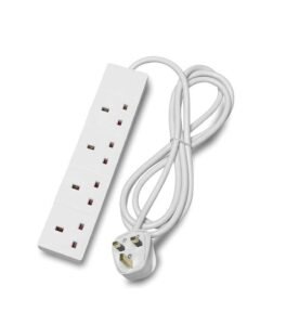STATUS 4 Way Socket Extension Lead, 1m Cable Multi-Plug Power Strip for Home, (4WS1M20)
