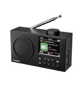 Mycket DAB Radio Portable, DAB Plus Digital Radios with Bluetooth, USB Rechargeable FM Radios, Battery Powered Small Radio,Dual Alarms Clock,Sleep Timer, 40 Presets Stations, 2.4" Large Colour Display
