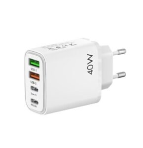 EU travel adapter charger, fast charging 2 USB C and 2 USB A European plugs, European wall adapter with 2 USBA port and 2 Type C ports