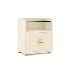 2-Drawer Modern Night Stand With Open Storage Space