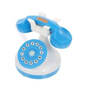 Landline Phone Toy Retro Corded Classic Vintage Old Fashion Telephone Simulation Wired Home Phone Novelty Hotel Telephone Toy for Kids Pretend Role Play Random