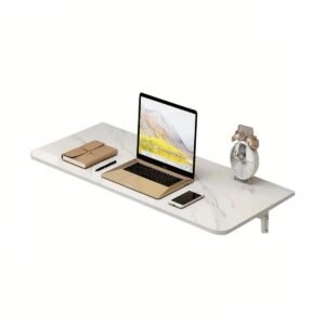 Wall-Mounted Folding Desk, Wood Floating Drop-Leaf Table
