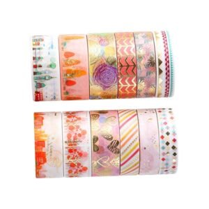 Vanyibro Washi Tape Set,12 Rolls, Floral or Starry Sky Decorative Masking Tapes for DIY, Arts & Crafts